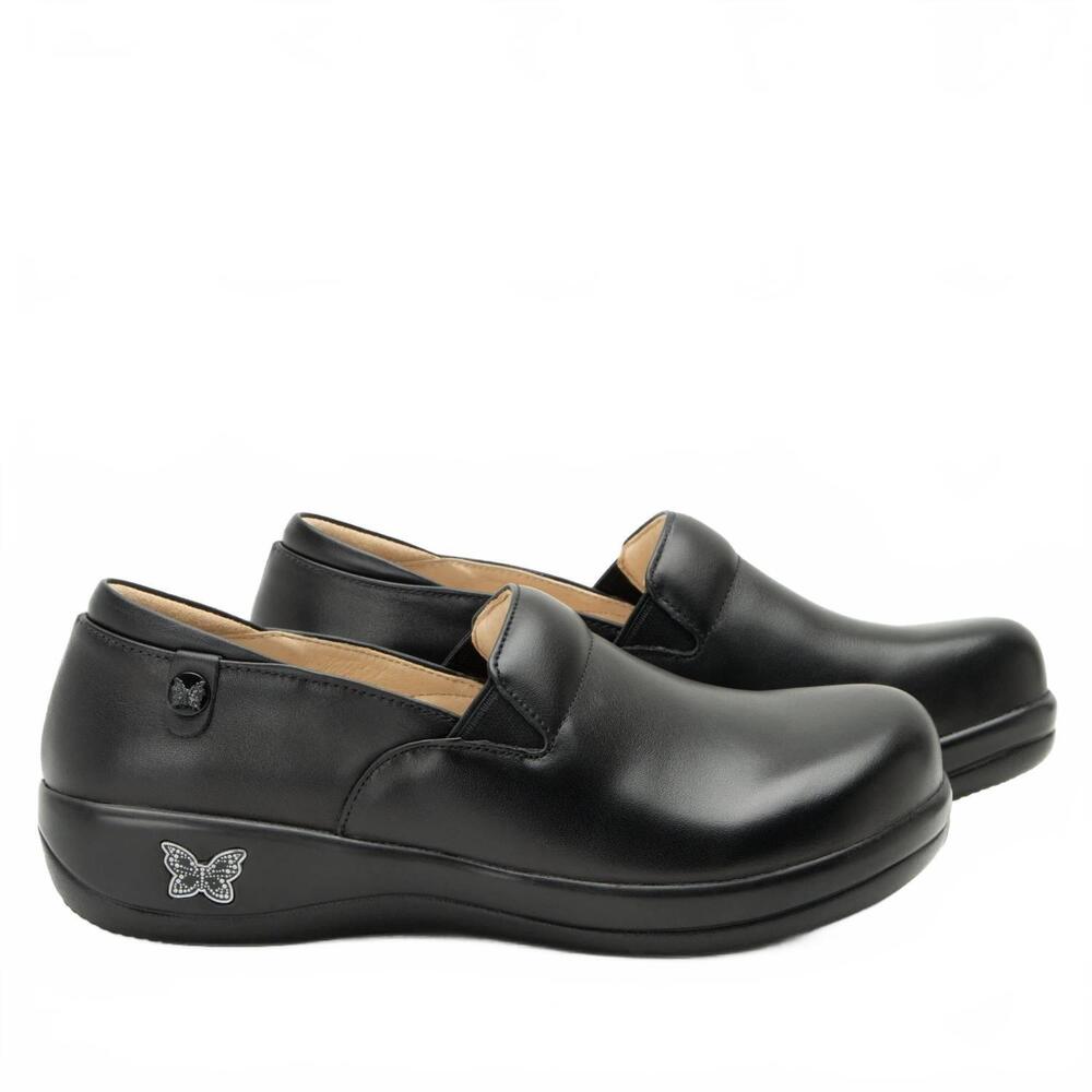 NEW ALEGRIA women's keli loafer shoes in black nappa professional